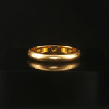 18k Yellow Gold and 0.05ct Flush Set Diamond Solid Band Ring Size 7