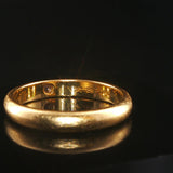 18k Yellow Gold and 0.05ct Flush Set Diamond Solid Band Ring Size 7