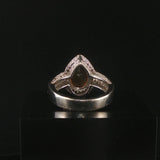 18k White Gold 2.38ct Pear Cut Citrine and Diamond Halo Ring Size 7