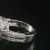 18k White Gold 2.38ct Pear Cut Citrine and Diamond Halo Ring Size 7