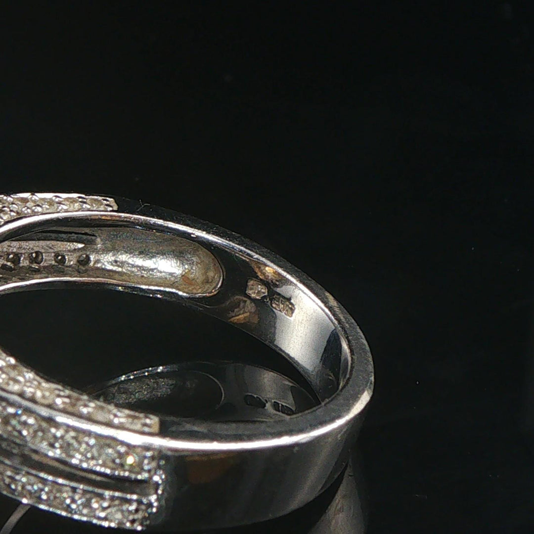 18k White Gold 2.38ct Pear Cut Citrine and Diamond Halo Ring Size 7