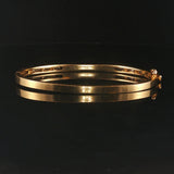 14k Yellow Gold Onyx Inlay and 0.40cttw Diamond Solid Bangle Bracelet 6.75"