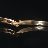 14k Yellow Gold Onyx Inlay and 0.40cttw Diamond Solid Bangle Bracelet 6.75"