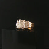 14k Yellow and White Gold 1.50cttw Princess Cut Diamond Vintage Ring Size 6.75