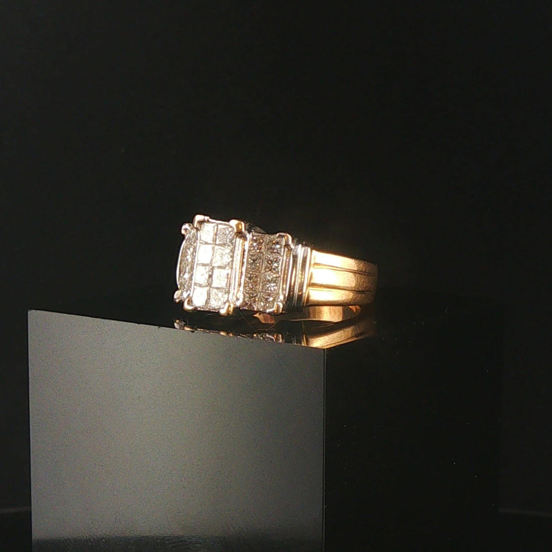 14k Yellow and White Gold 1.50cttw Princess Cut Diamond Vintage Ring Size 6.75