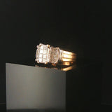 14k Yellow and White Gold 1.50cttw Princess Cut Diamond Vintage Ring Size 6.75