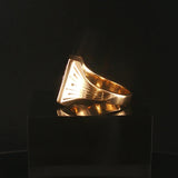 14k Yellow Gold Ruby and Diamond 15.5g Solid Vintage Men's Cross Ring Size 12