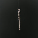 14k White Gold and 0.45cttw Diamond Vintage Large Key Pendant 2"