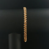 14k Yellow Gold and 1.50cttw Diamond Solid S Link Vintage Tennis Bracelet 7.25"