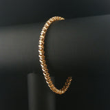 14k Yellow Gold and 1.50cttw Diamond Solid S Link Vintage Tennis Bracelet 7.25"