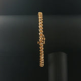 14k Yellow Gold and 1.50cttw Diamond Solid S Link Vintage Tennis Bracelet 7.25"