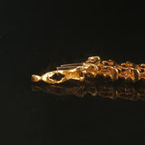 14k Yellow Gold and 1.50cttw Diamond Solid S Link Vintage Tennis Bracelet 7.25"