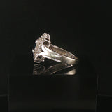 14k White Gold Blue Sapphire and Diamond Vintage Ring Size 6.75
