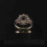 14k White Gold Blue Sapphire and Diamond Vintage Ring Size 6.75
