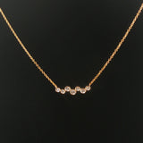 14k Yellow Gold and 0.30cttw Bezel Set Diamond Station Pendant Necklace 18"