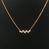 14k Yellow Gold and 0.30cttw Bezel Set Diamond Station Pendant Necklace 18"