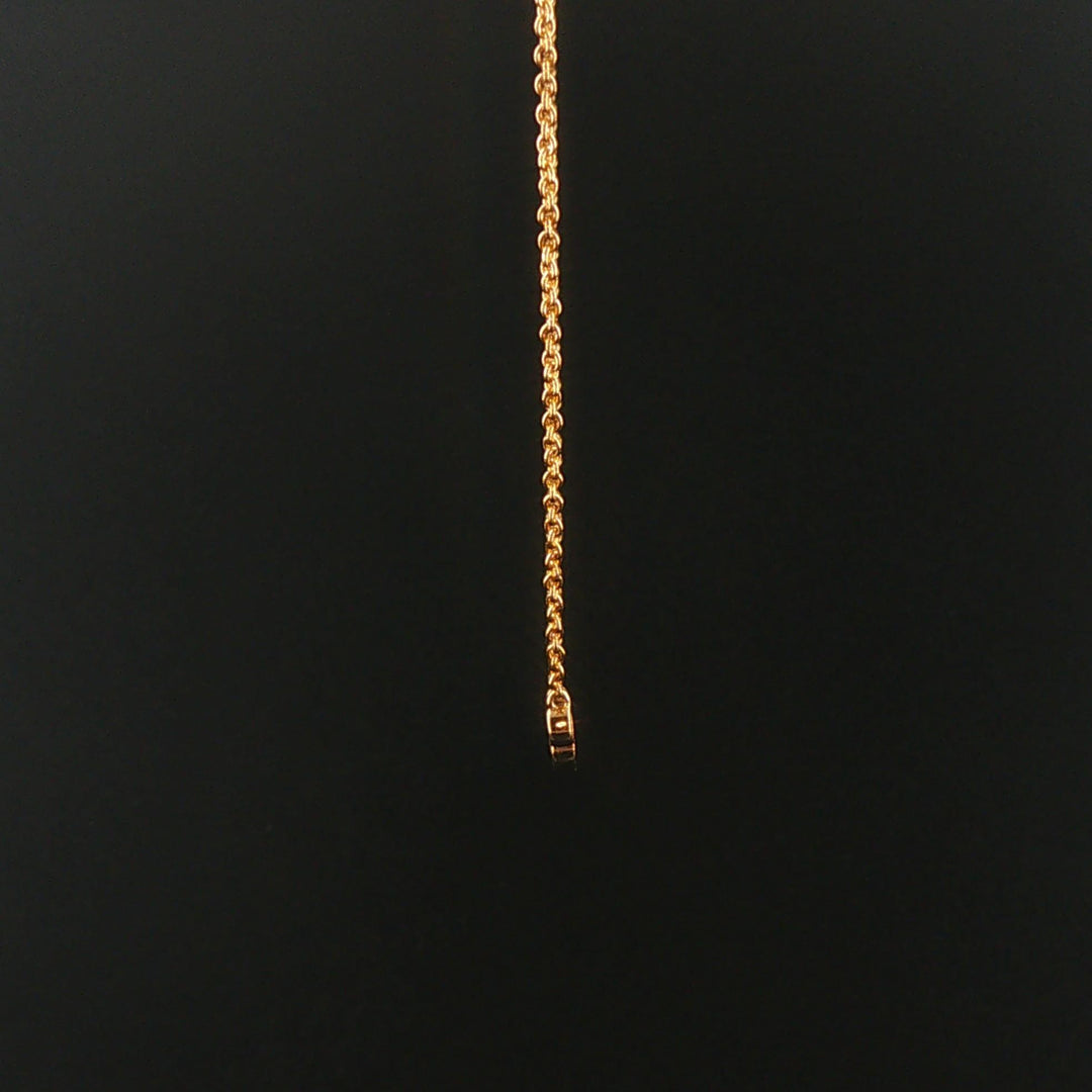 14k Yellow Gold and 0.30cttw Bezel Set Diamond Station Pendant Necklace 18"