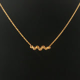 14k Yellow Gold and 0.30cttw Bezel Set Diamond Station Pendant Necklace 18"
