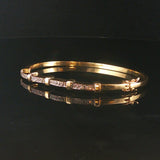 14k Yellow Gold and Diamond Vintage 14g Bangle Bracelet 6.75"