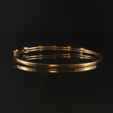 14k Yellow Gold and Diamond Vintage 14g Bangle Bracelet 6.75"