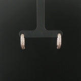 14k White Gold and 0.45cttw Vintage Diamond Hoop Huggie Earrings
