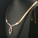 14k Yellow Gold Sapphire and Diamond Herringbone Station Pendant Necklace 16"