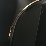 14k Yellow Gold Sapphire and Diamond Herringbone Station Pendant Necklace 16"