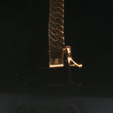 14k Yellow Gold Sapphire and Diamond Herringbone Station Pendant Necklace 16"