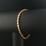 14k Yellow Gold and 1cttw Diamond Solid Bar Link Tennis Bracelet 7"