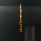 14k Yellow Gold and 1cttw Diamond Solid Bar Link Tennis Bracelet 7"