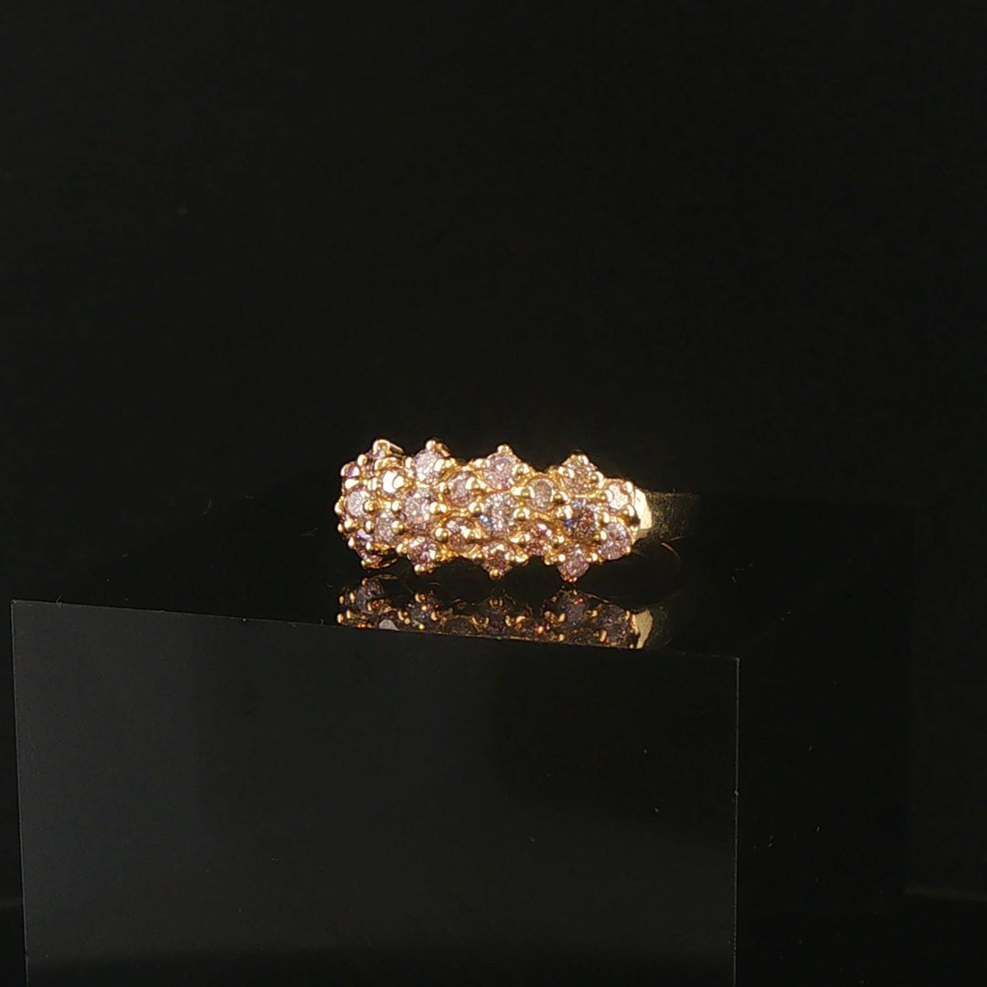 14k Yellow Gold and 0.65cttw Diamond Vintage Ladies Cluster Ring Size 7.75