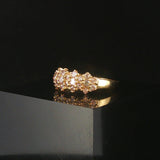 14k Yellow Gold and 0.65cttw Diamond Vintage Ladies Cluster Ring Size 7.75