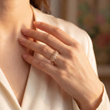 14k Yellow Gold and 0.65cttw Diamond Vintage Ladies Cluster Ring Size 7.75