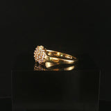 14k Yellow Gold and 0.65cttw Diamond Vintage Ladies Cluster Ring Size 7.75
