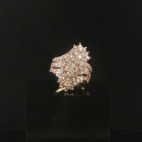 10k Yellow Gold and 2.50cttw Diamond Vintage Ladies Cluster Ring Size 8