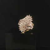 10k Yellow Gold and 2.50cttw Diamond Vintage Ladies Cluster Ring Size 8