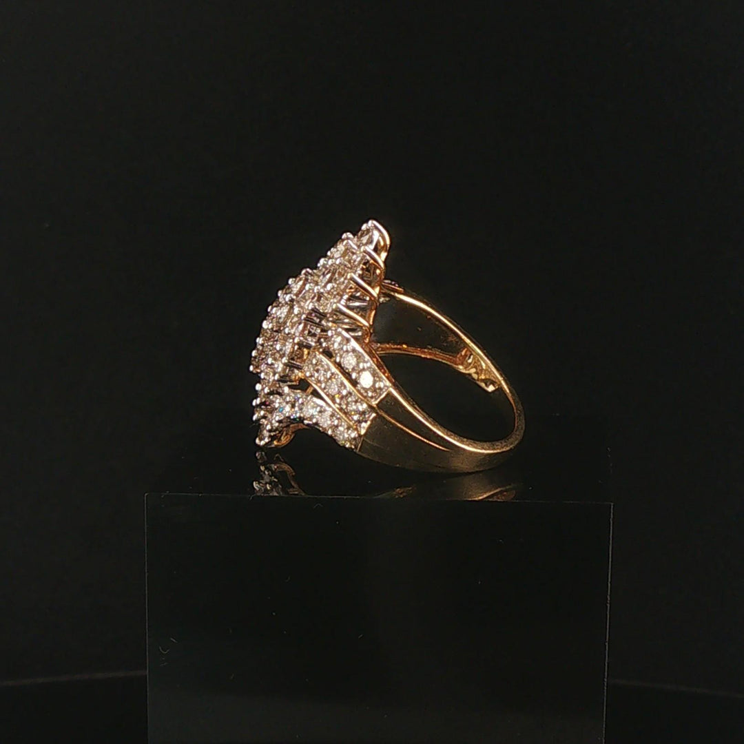 10k Yellow Gold and 2.50cttw Diamond Vintage Ladies Cluster Ring Size 8