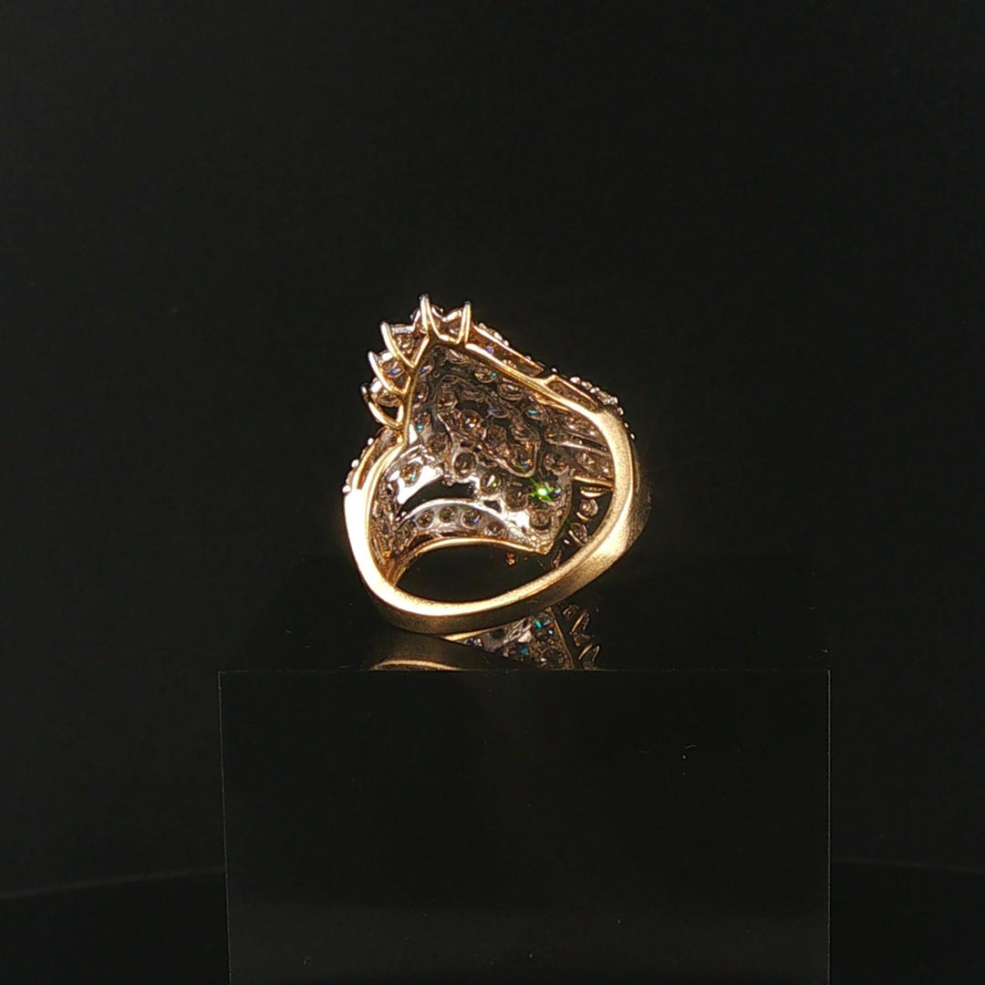 10k Yellow Gold and 2.50cttw Diamond Vintage Ladies Cluster Ring Size 8