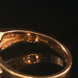 14k Yellow Gold Emerald and Diamond Ladies Band Ring Size 5.75