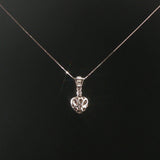 14k White Gold Ruby and Diamond Heart Pendant Necklace 18"