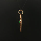 14k Yellow Gold Emerald Mother of Pearl and 1cttw Diamond Heart Charm Pendant