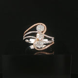 14k White and Rose Gold 0.60cttw Diamond Cluster Three Band Ring Size 7