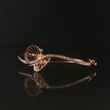 18k Rose Gold and 0.50cttw Diamond Butterfly Bangle Bracelet 6.5"