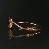 18k Rose Gold and 0.50cttw Diamond Butterfly Bangle Bracelet 6.5"