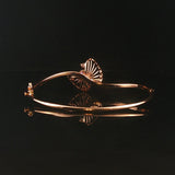 18k Rose Gold and 0.50cttw Diamond Butterfly Bangle Bracelet 6.5"