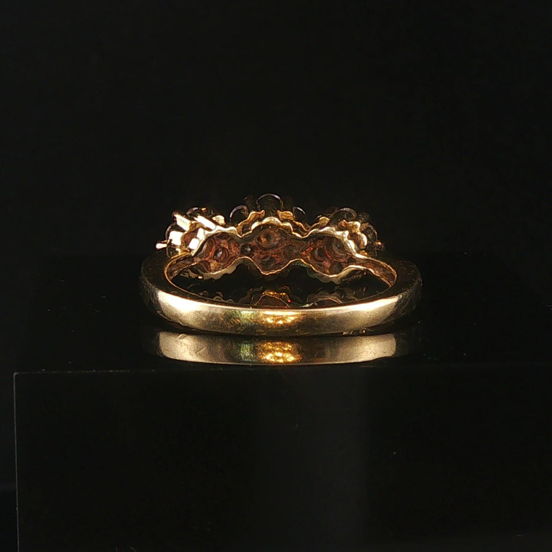 10k Yellow Gold and 1cttw Champagne Diamond Ladies Cluster Ring Size 7