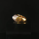 18k Yellow Gold Cabochon Sapphire Pearl and 1.25cttw Diamond Heavy Ring Size 7