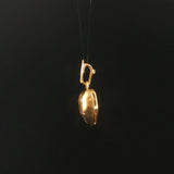 14k Yellow Gold and Flush Set Diamond Satin Finish Heart Pendant