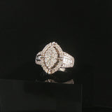 10k White Gold and 1cttw Diamond Ladies Cluster Ring Size 5