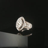 10k White Gold and 1cttw Diamond Ladies Cluster Ring Size 5
